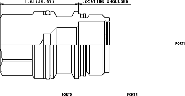 口1到口2打開，口3堵塞 插孔堵頭（球閥）